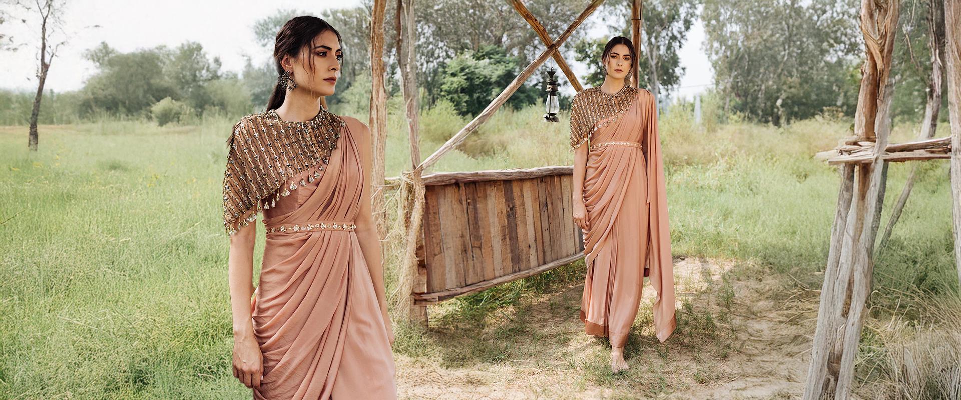 Elegantly Authentic: Nidhika Shekhar’s Gown Saree Collection