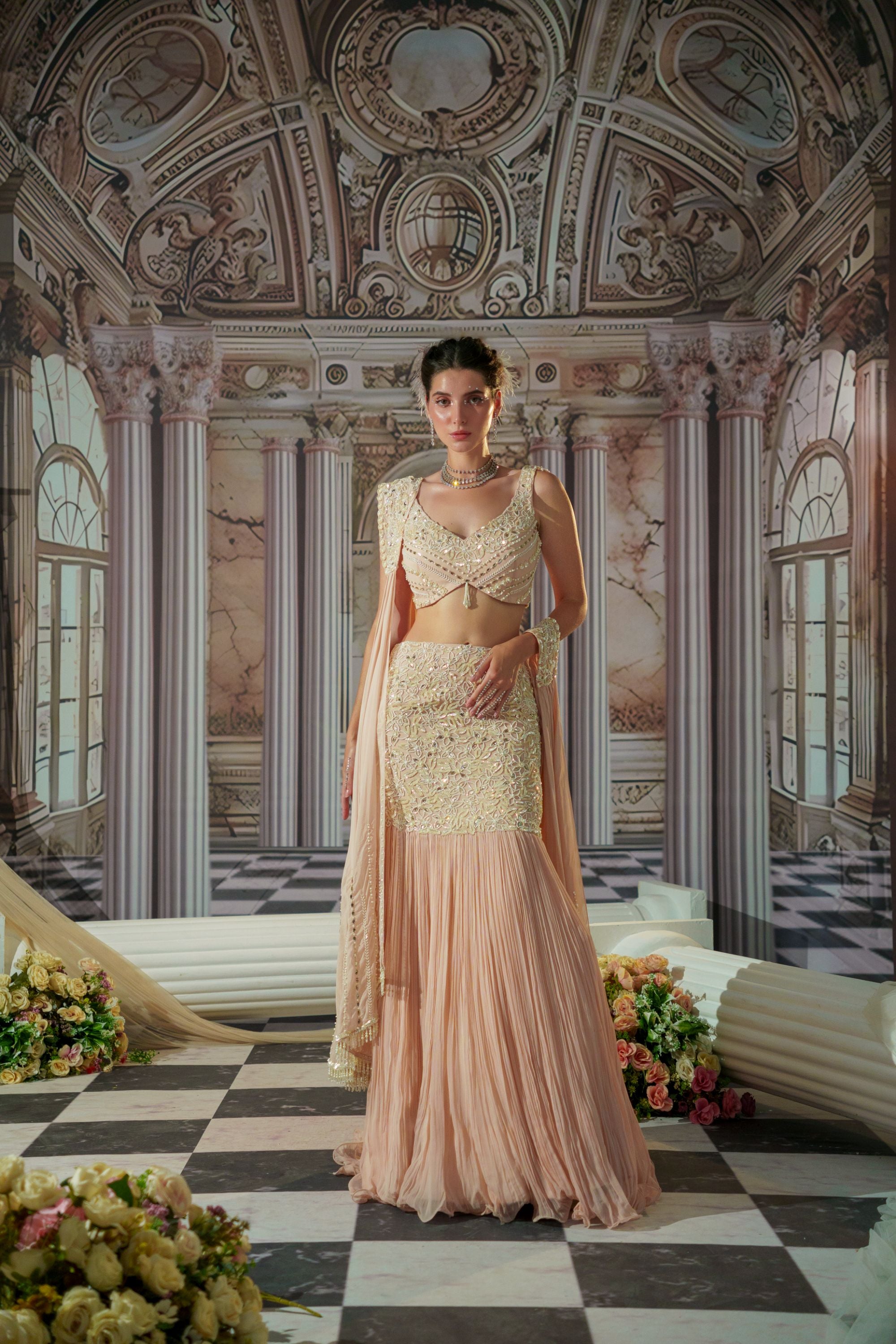 EXQUISITE ROSE PINK LEHENGA SET