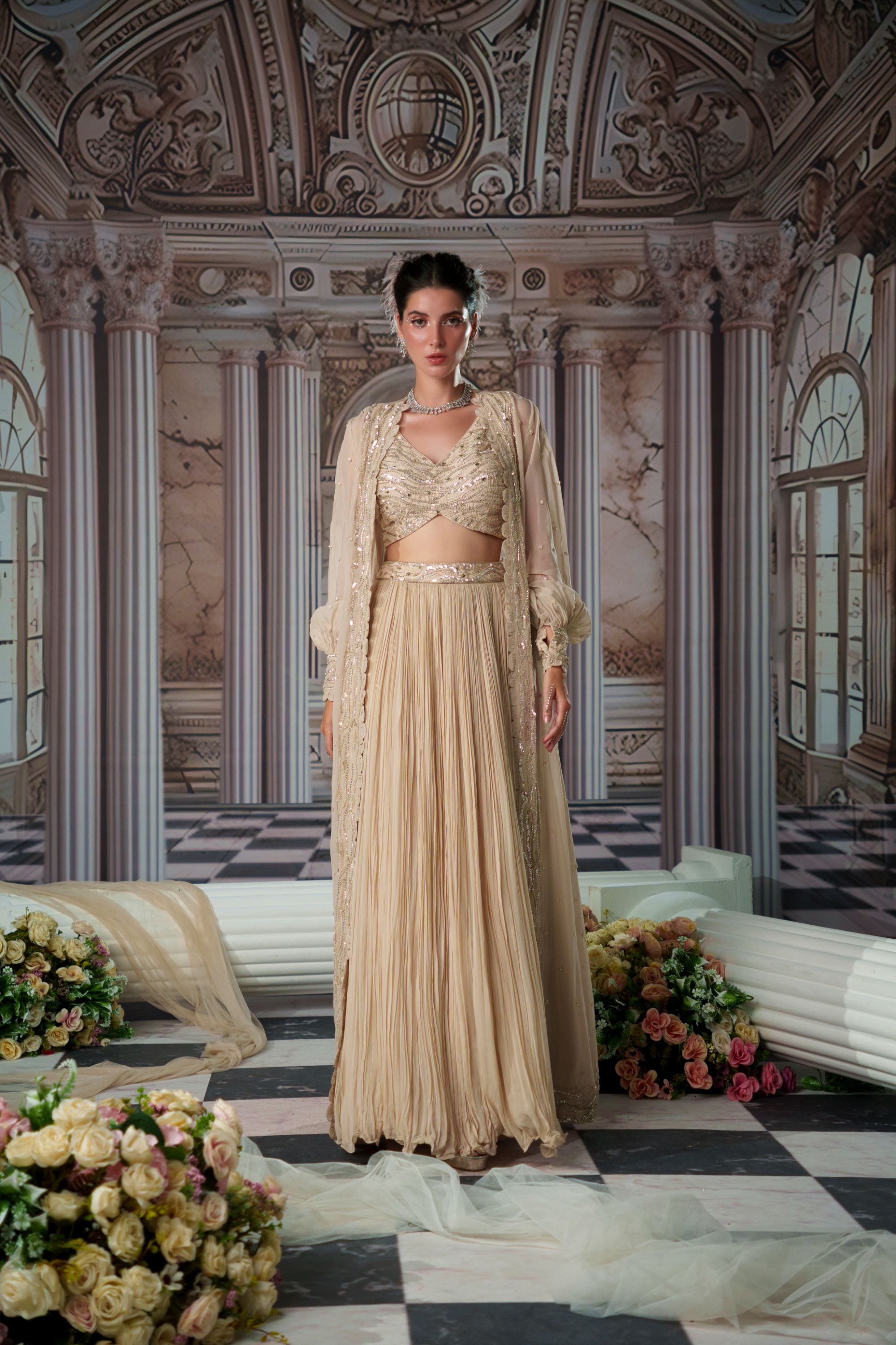 VENUS NUDE LEHENGA SET