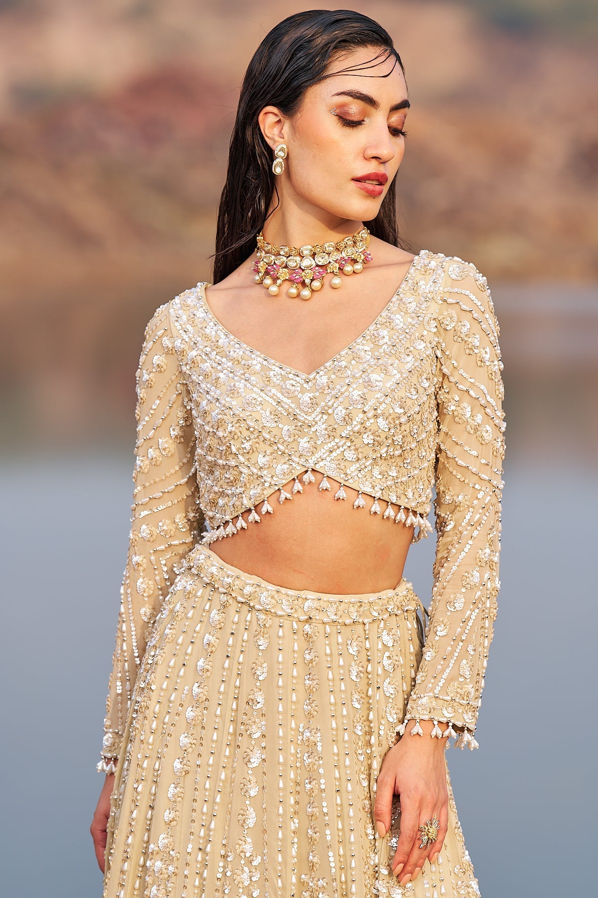 BAHAAR E JALSAA SUNEHRI LEHENGA SET