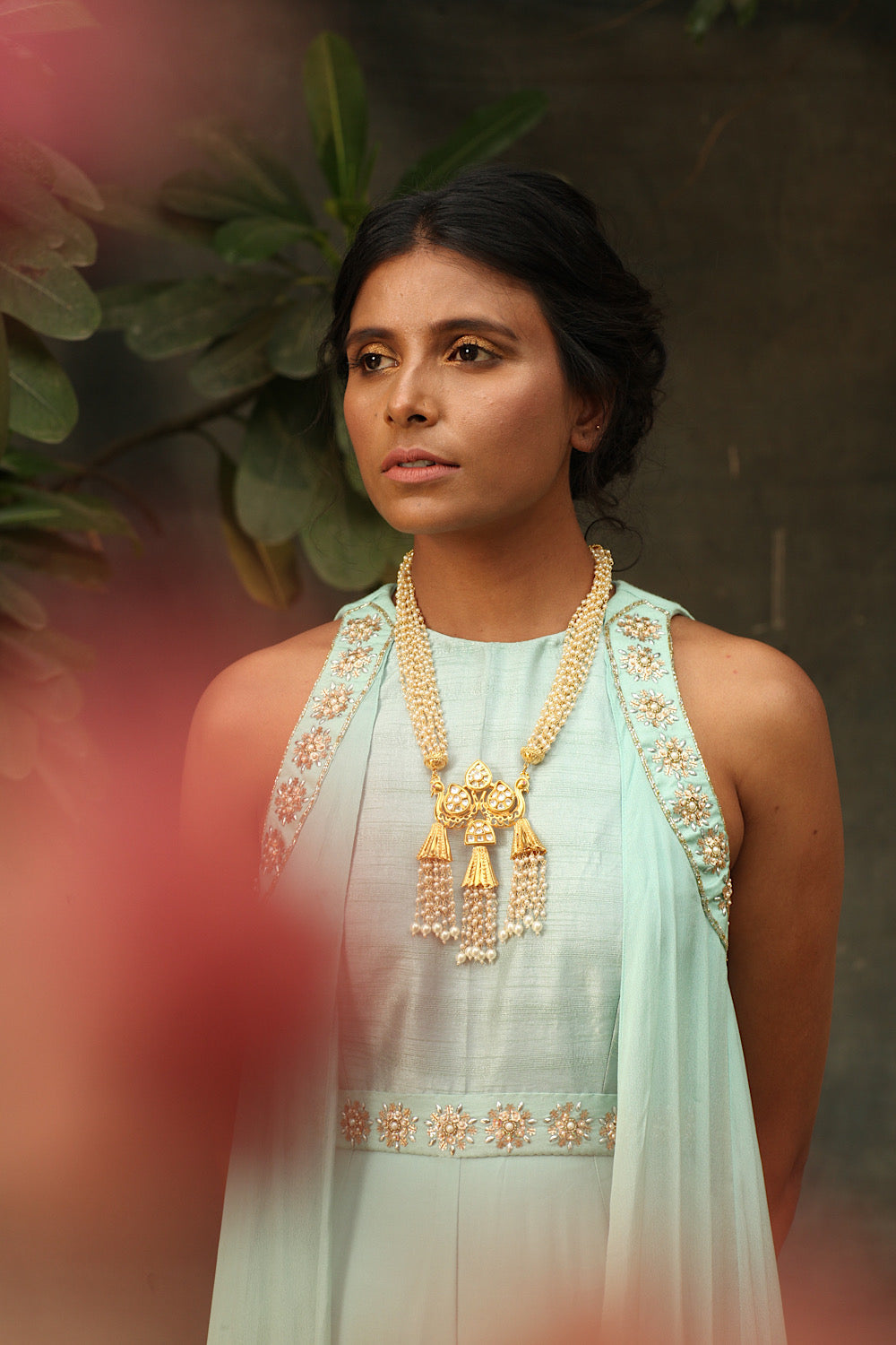 Buy Pastel Green Halter Neck Jumpsuit | Nidhika Shekhar