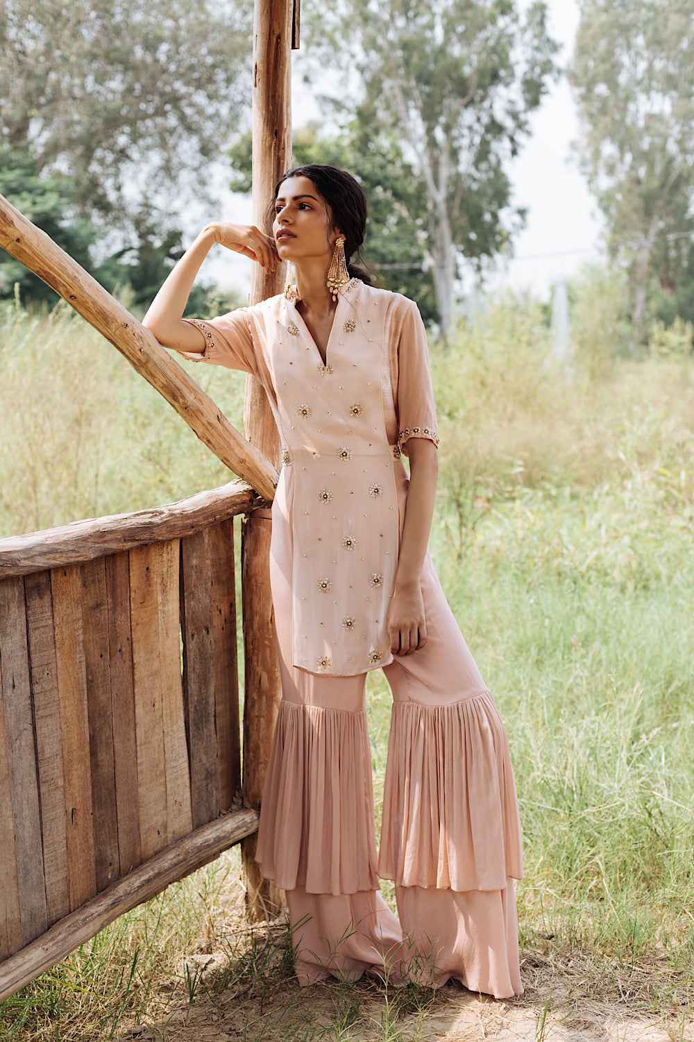 Buy Women's Designer Pink Drape Jumpsuit | Nidhika Shekhar