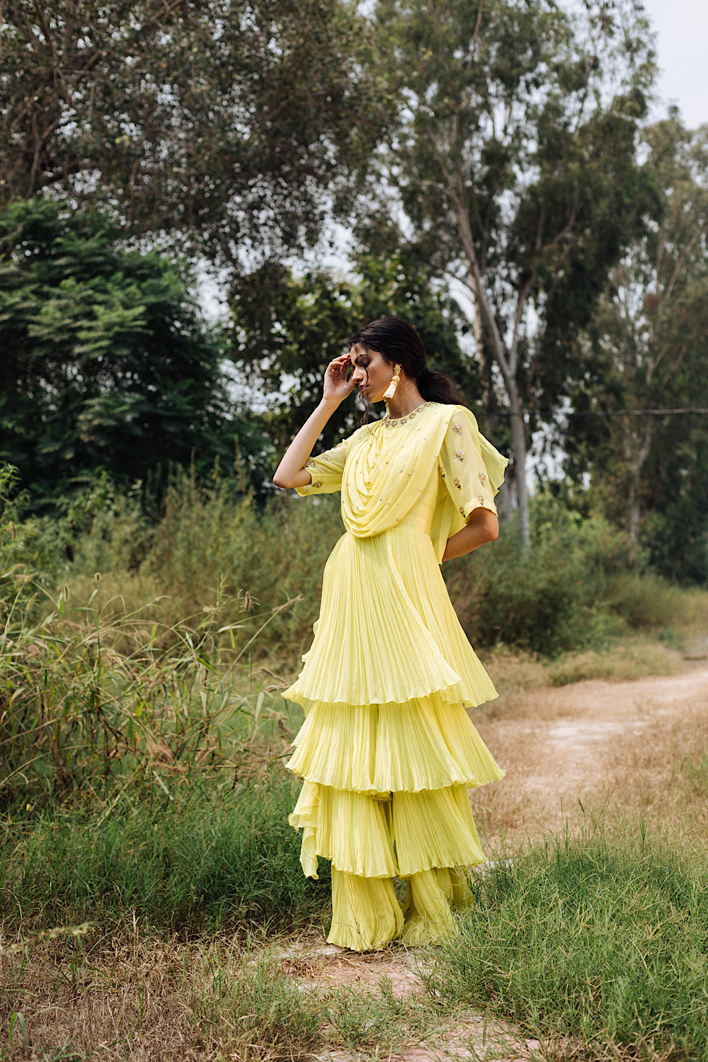 Buy Women's Designer Yellow Ruffle Jumpsuit | Nidhika Shekhar