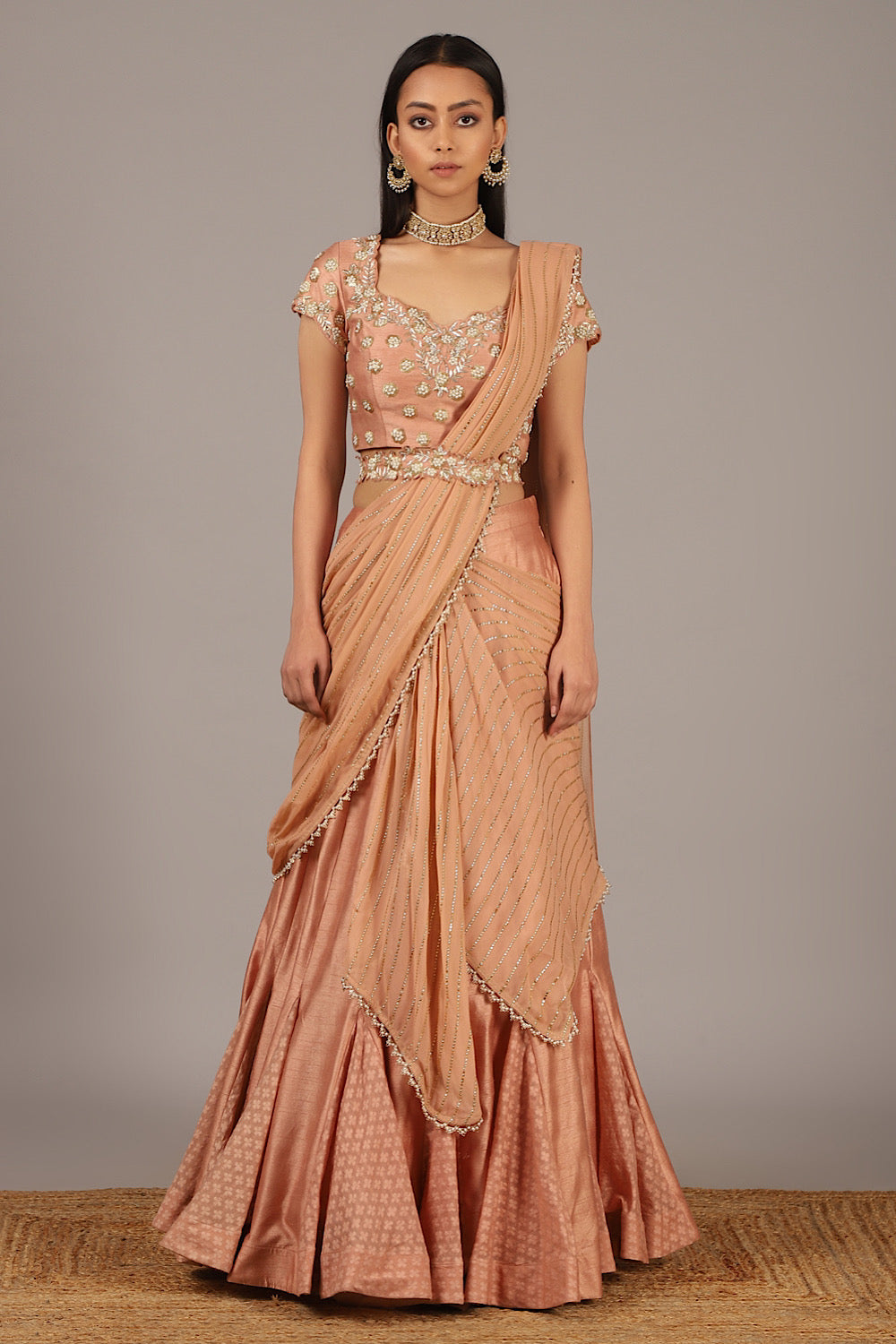 Buy Women's Cedar Drape Lehenga Choli Set | Nidhika Shekhar