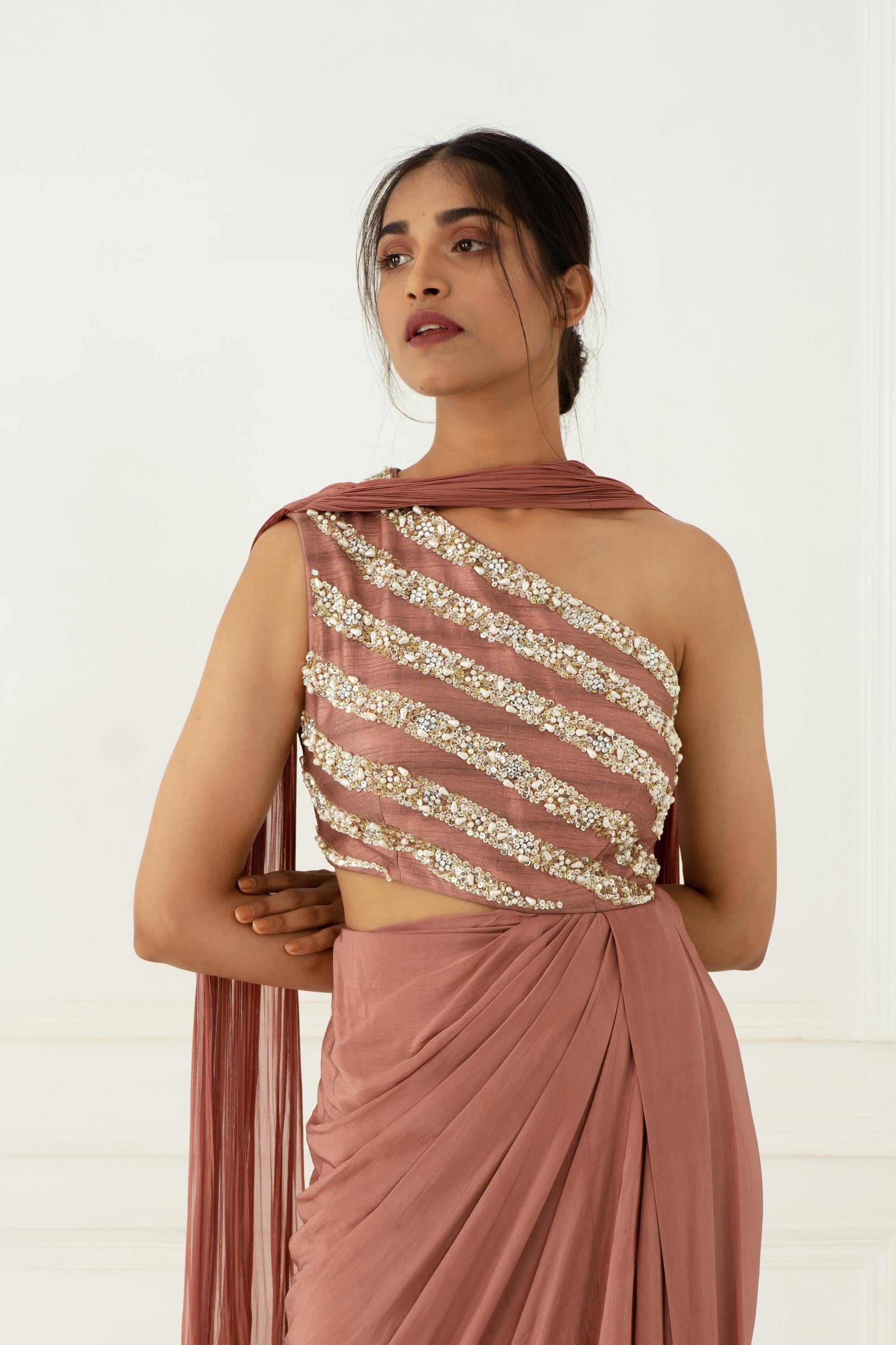 Shop Women's Cedar One-shoulder Indo Gown | Nidhika Shekhar