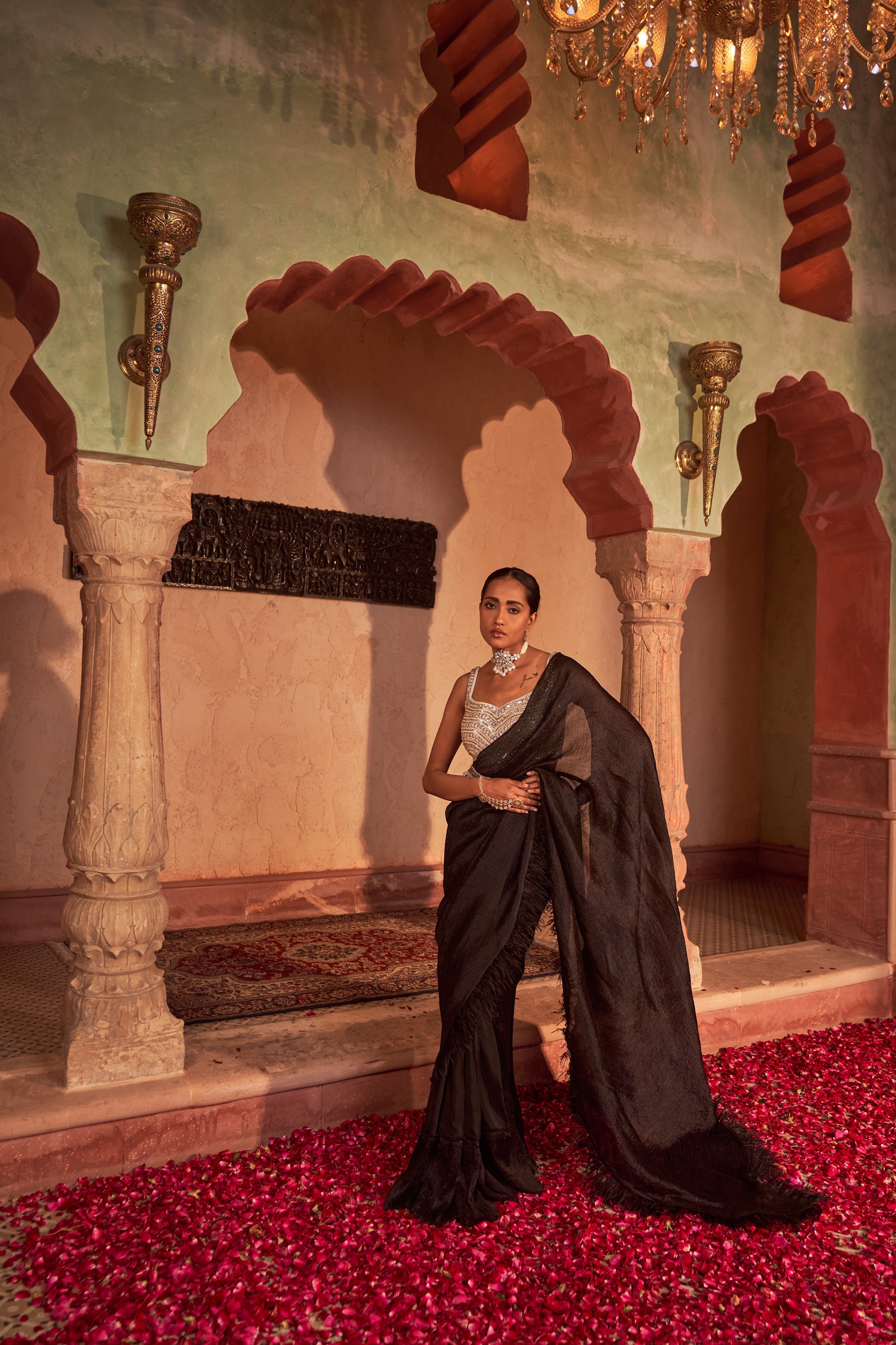 Buy Black Drape - Deccan Tyohaar Saree | Nidhika Shekhar