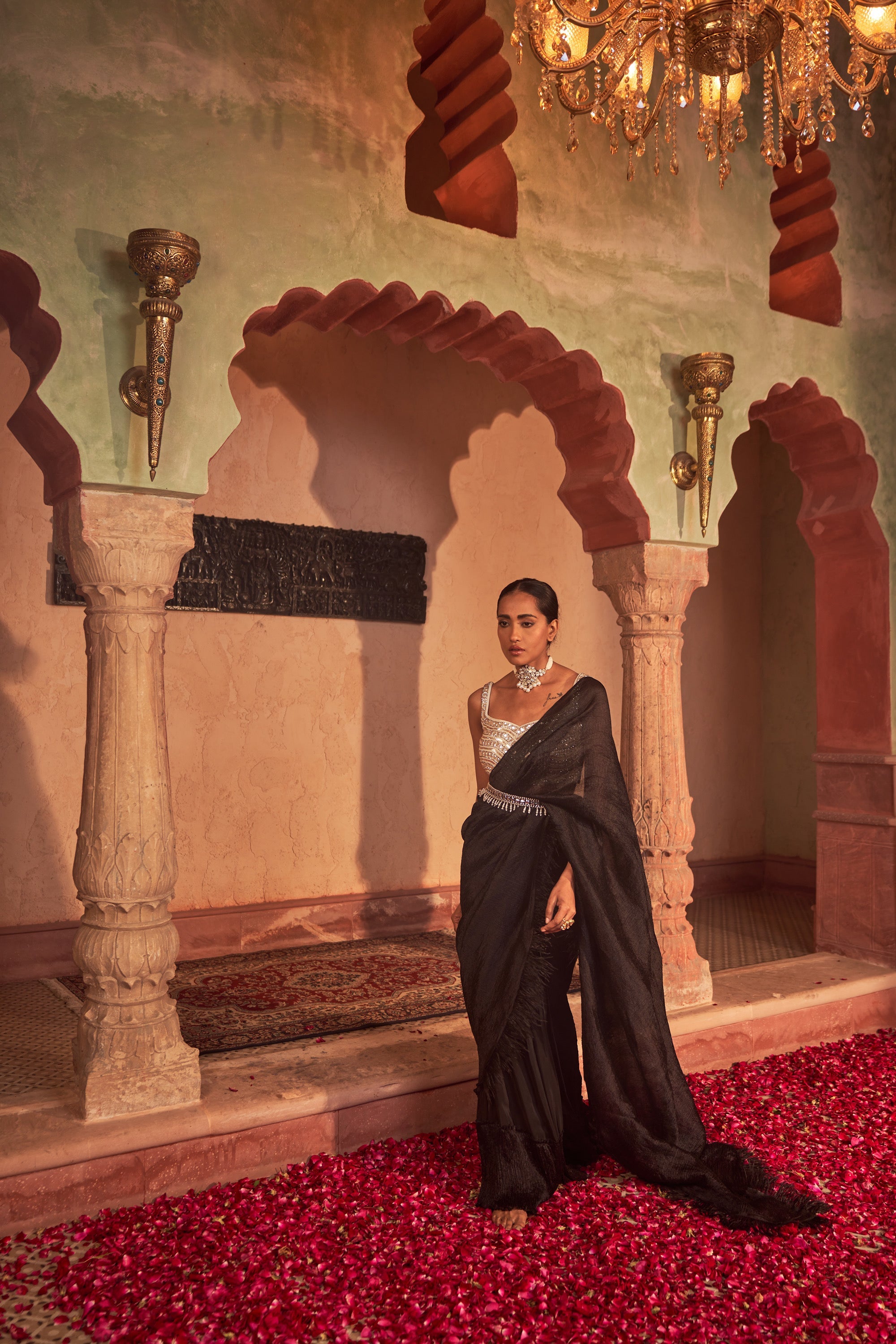 Buy Black Drape - Deccan Tyohaar Saree | Nidhika Shekhar