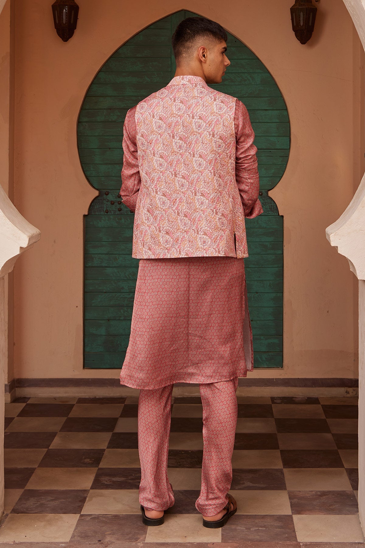 Men's Designer Printed Kurta with Bandi | Nidhika Shekhar