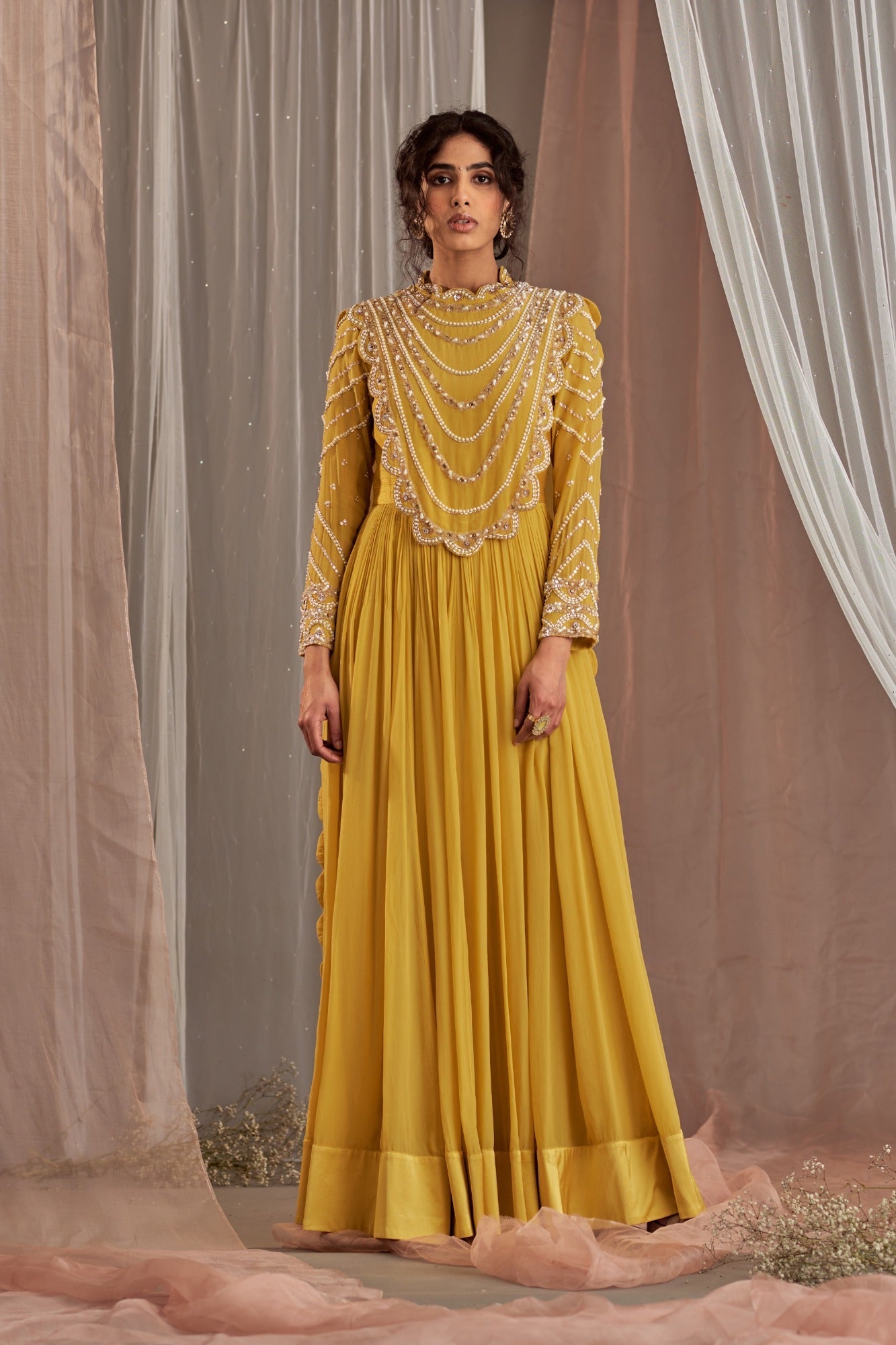 Buy Women's Yellow Floor Length Anarkali | Nidhika Shekhar