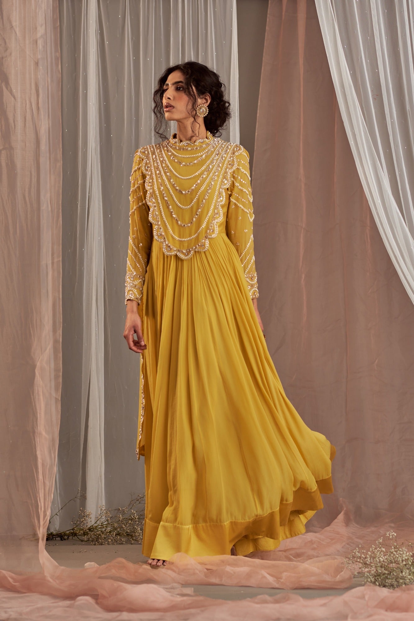 Buy Women's Yellow Floor Length Anarkali | Nidhika Shekhar