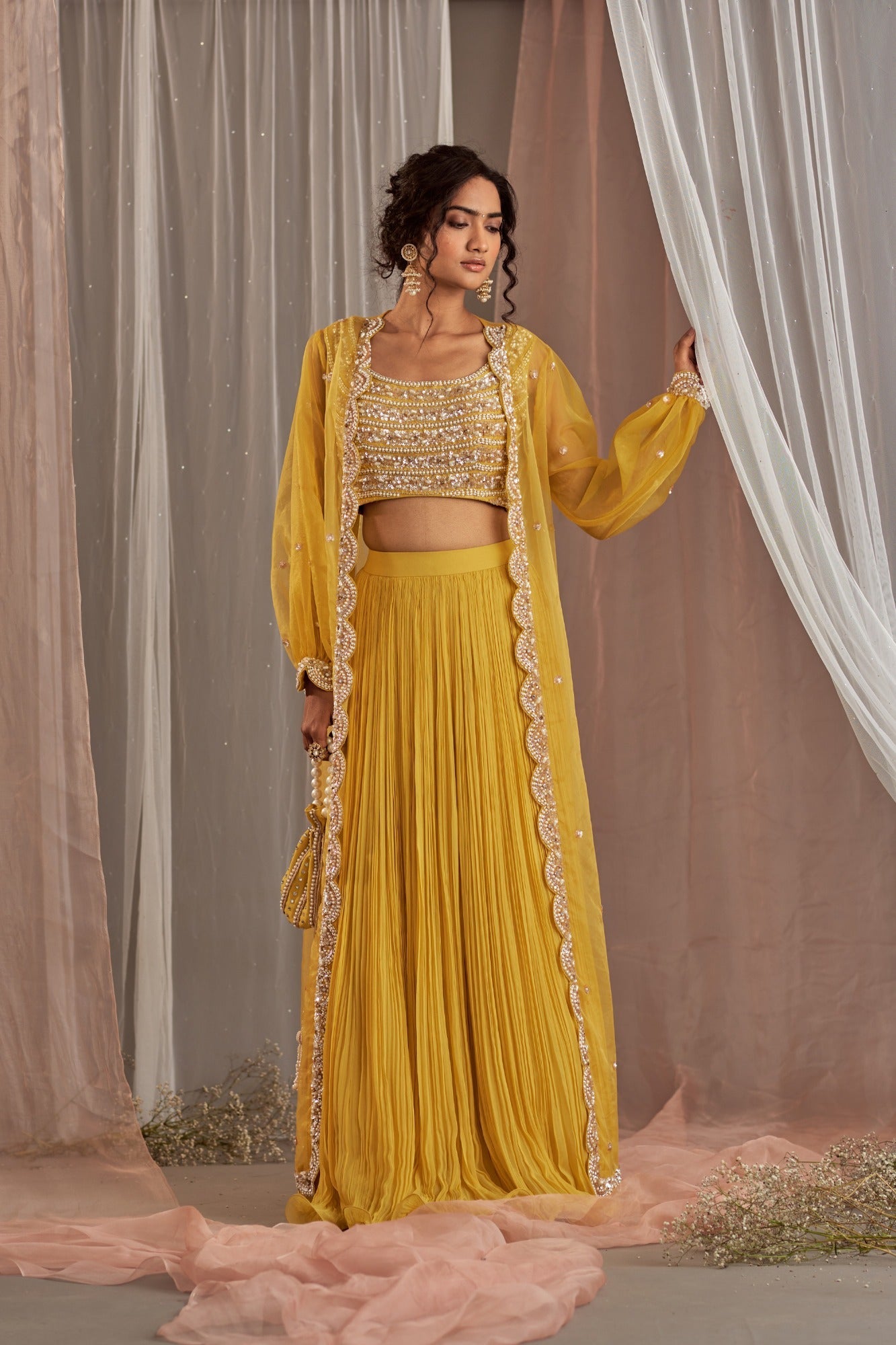 Women's Designer Yellow Lehenga Set