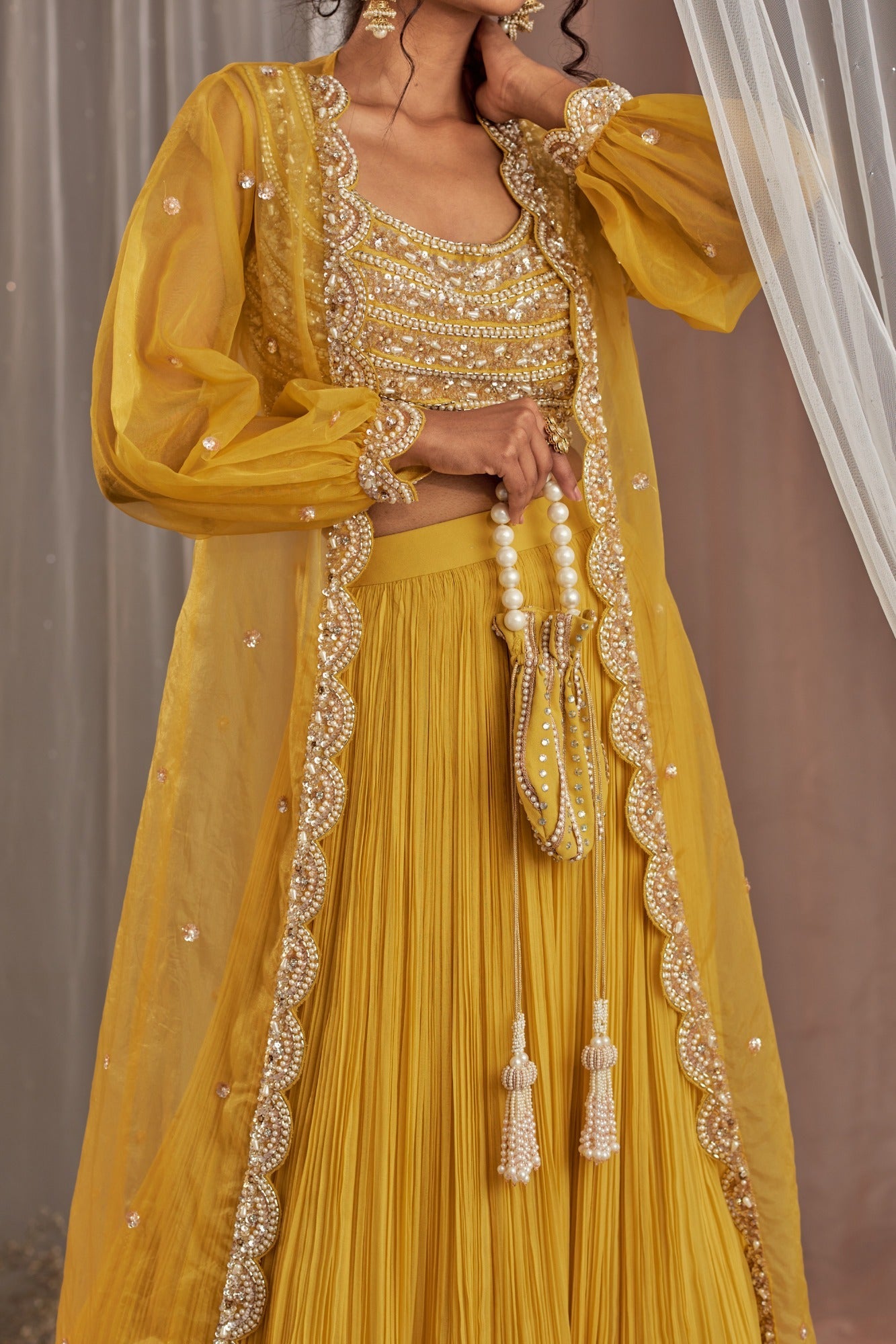 Women's Designer Yellow Lehenga Set