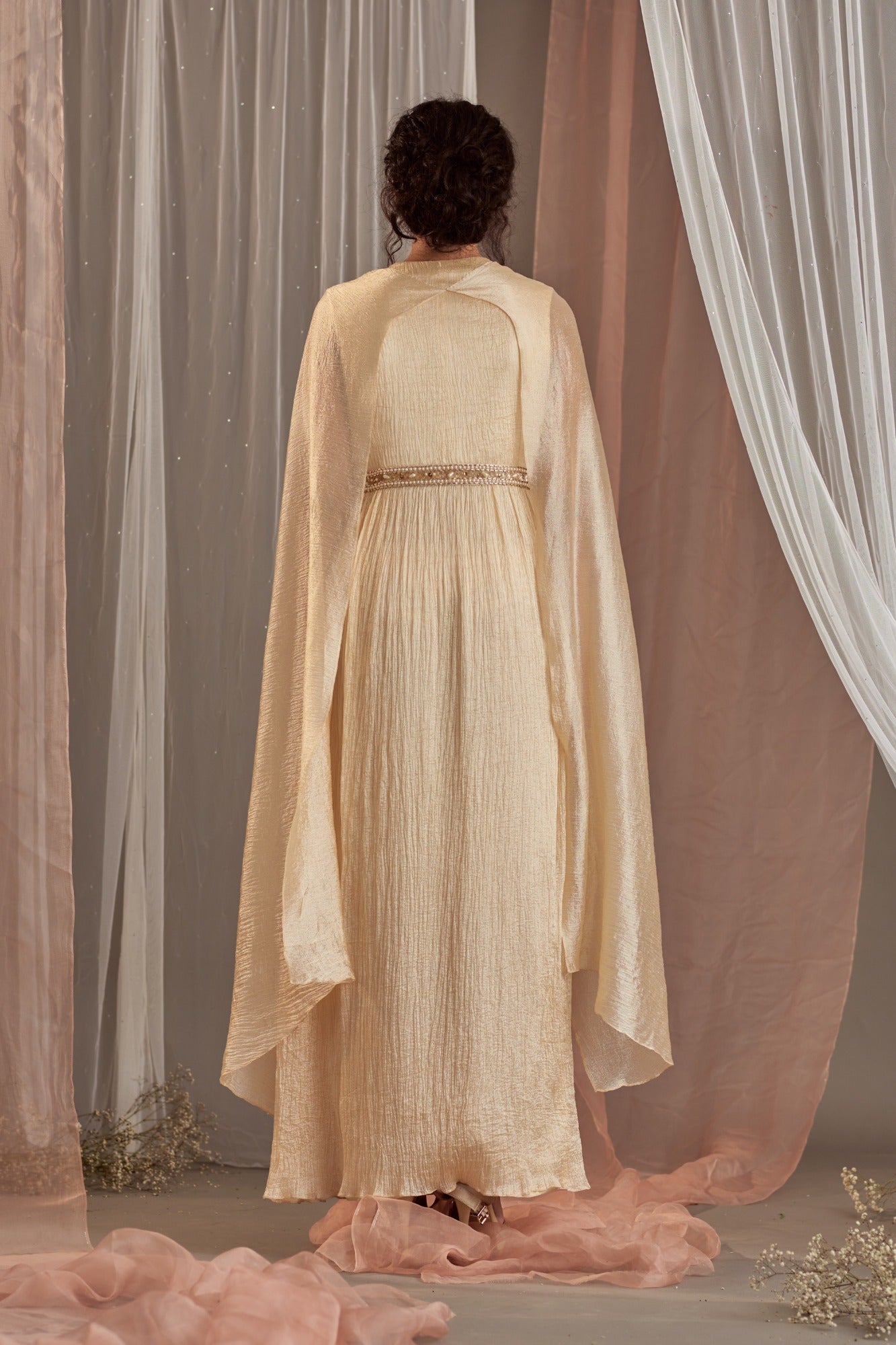 Buy Women's Ivory Floor Length Drape Gown | Nidhika Shekhar