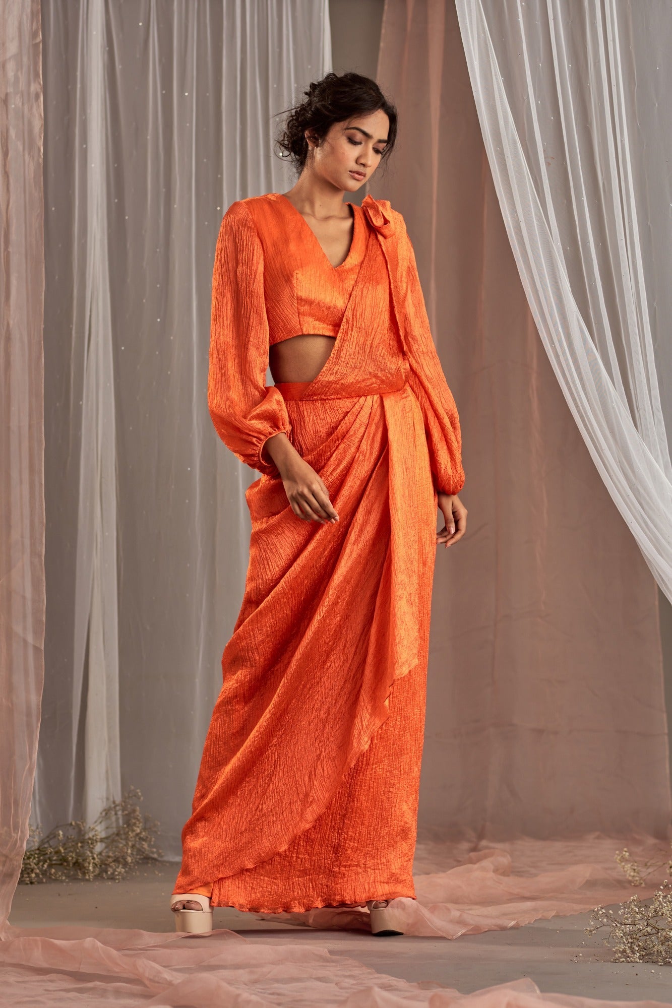 Buy Women's Designer Orange Co-ord Set | Nidhika Shekhar