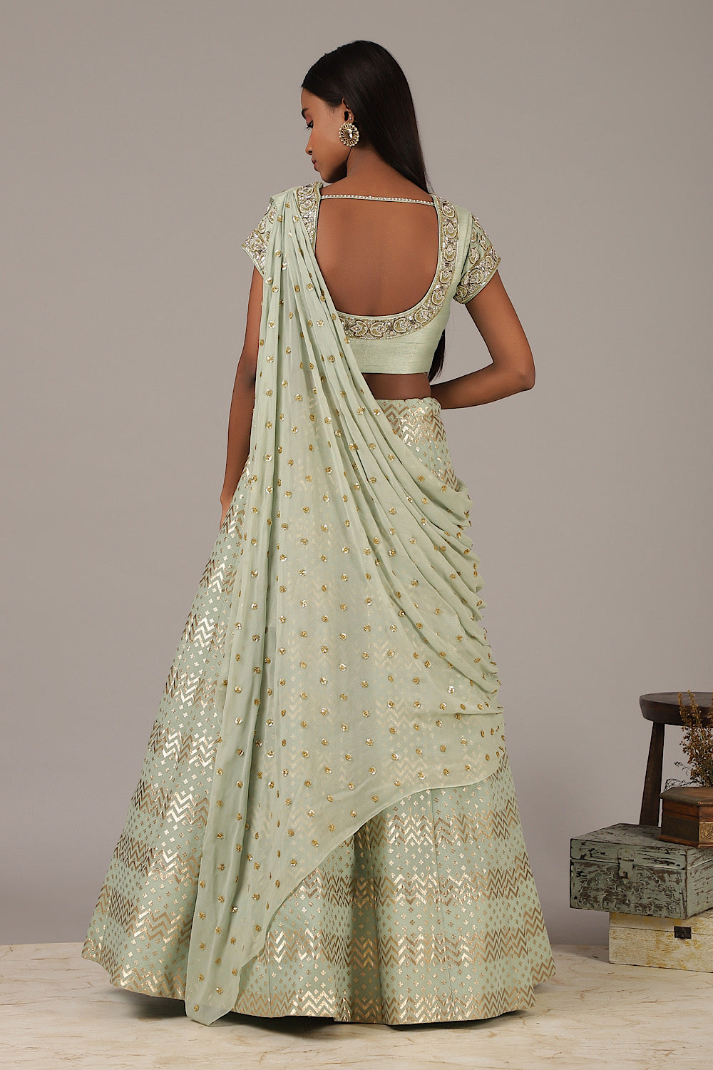 Aarika Girl's Cotton Blend Lehenga, Choli and Attached Dupatta Set  (LCH-18268_Black_6-7 Years) : Amazon.in: Fashion